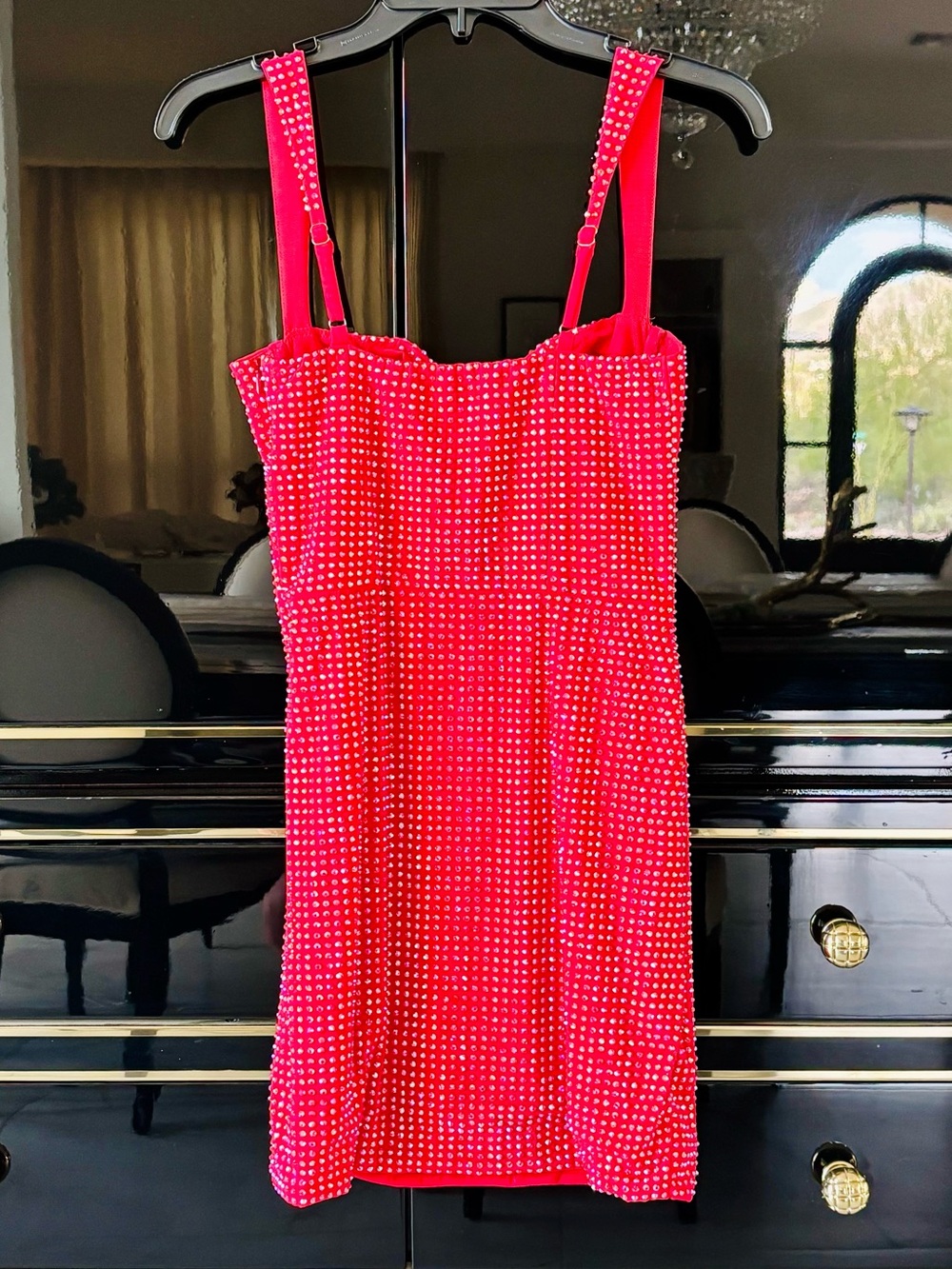 Oh Polly Ines Fire Red Embellished Sweetheart Corset Mini Homecoming Dress - Picture 4 of 15